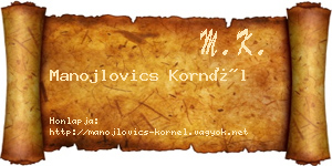Manojlovics Kornél névjegykártya